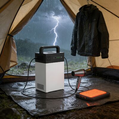 نظام طاقة شمسية مزدوج الشحن 1004.8 واط، محطة طاقة محمولة 500 واط