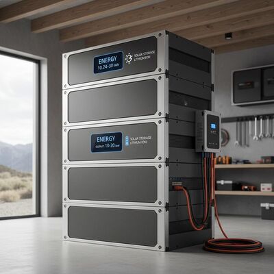 الطاقة 10.24kWh إلى 30kWh بطارية تخزين الطاقة الشمسية ليثيوم أيون نطاق الطاقة الخارجة 10 إلى 20 كيلوواط من نظام تخزين الطاقة خارج الشبكة