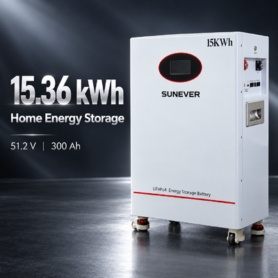 SUNEVER TD-15 15kWh LiFePO4 بطارية منزلية 51.2V 300Ah تخزين الطاقة الشمسية