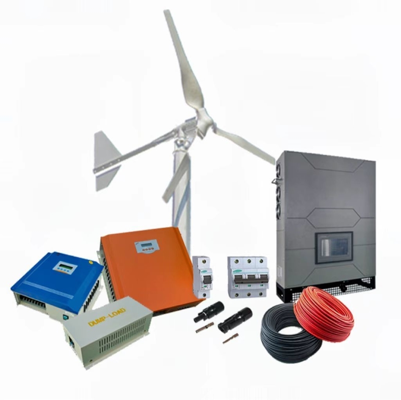 10KW 380VAC على شبكة نظام الطاقة الهجينة للرياح الشمسية مع شفرة الألياف الزجاجية المقوية