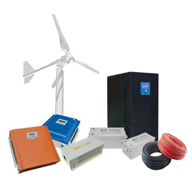 3kw 5kw 10kw نظام طاقة الرياح خارج الشبكة مع الجهد المحدد 48V/96V/120V/220/380V