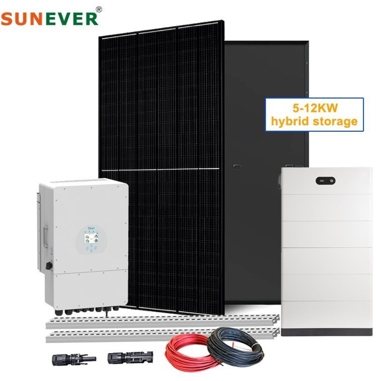 الوضع الهجين 5kw 6kw 8kw 10kw نظام الطاقة الشمسية يحتوي على 410-700Watt لوحة شمسية