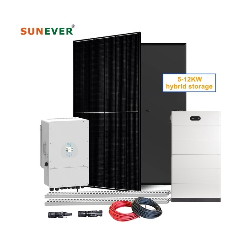 نظام الطاقة الشمسية المنزلية 5000w 6kw 8kw 10kw مجموعة توليد الطاقة الكهربائية