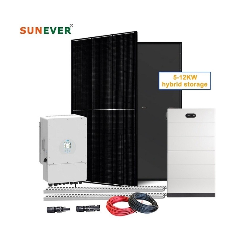 مجموعة كاملة من أنظمة الطاقة الشمسية لـ 5kw 10kw طاقة الطاقة الشمسية الهجينة Voltage Output V 220v / 380v